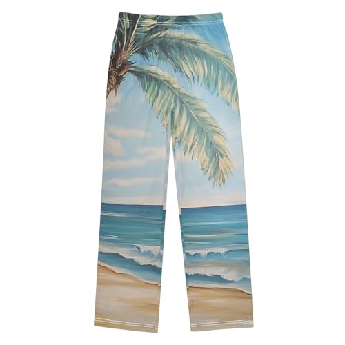 Boys' Pants Pastel Beach Coconut Tree Long Bottoms Jogger Pants Elastic Waist Trousers with Pockets S-XL - Main Image