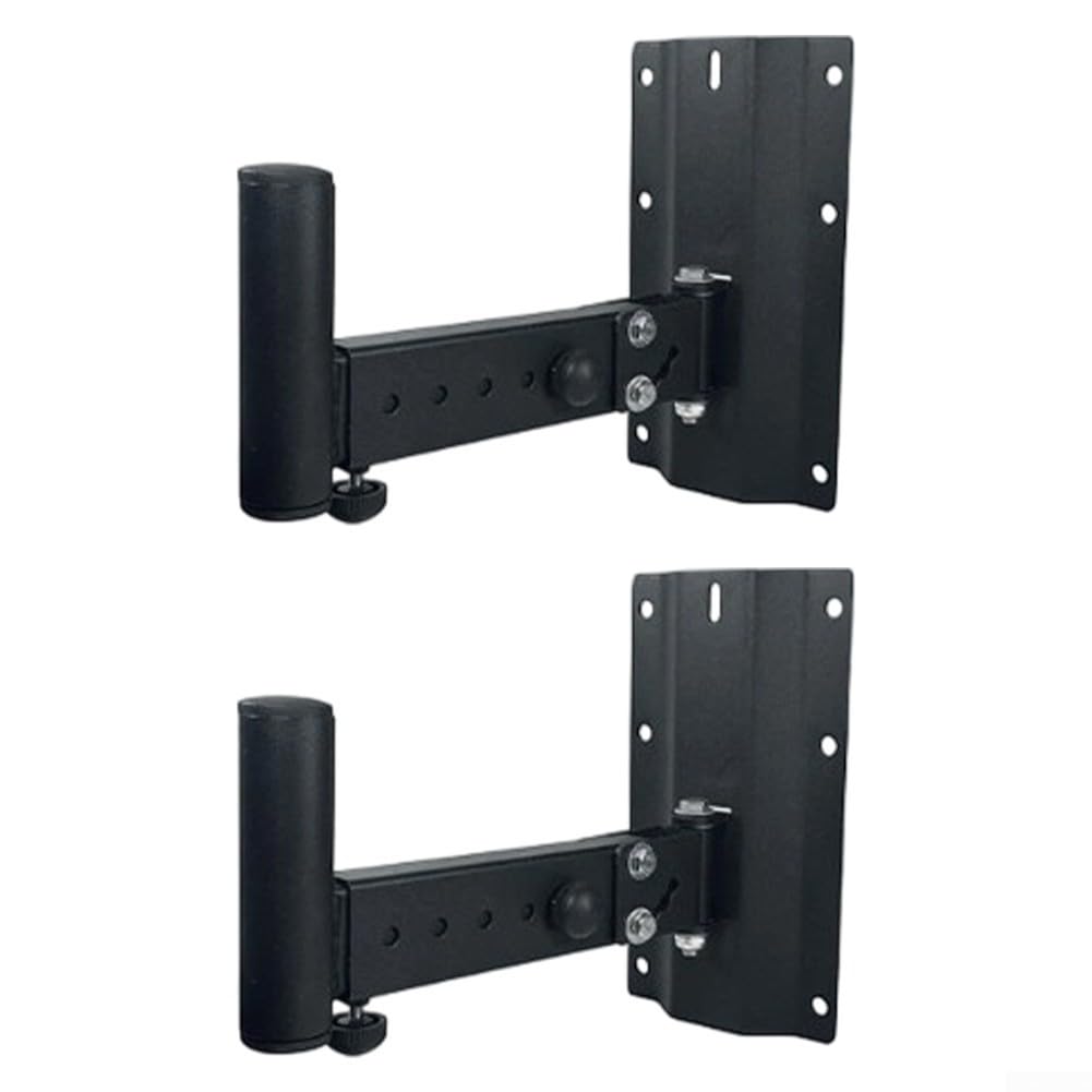 Soporte de pared para altavoz de acero, brazo de extensión retráctil giratorio de 180 grados, alta carga de 35 kg, para instalación en el techo, color negro, paquete de 2