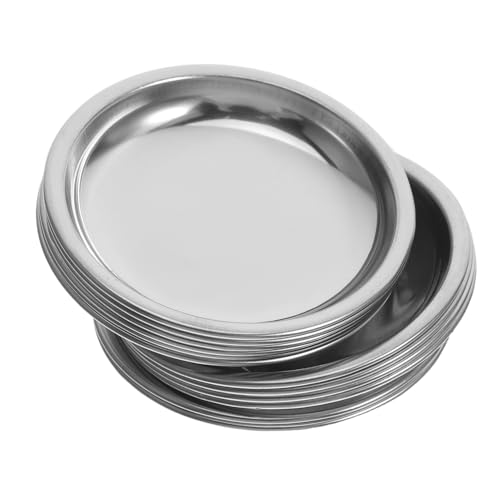 Healifty Organizzatore Per Bustine Di Tè in Acciaio 201, Piattino Antigoccia 6 Cm, Porta Bustine Di Tè Piccolo Multifunzionale Per Casa, Ufficio e Catering, Set Da 12 Pezzi