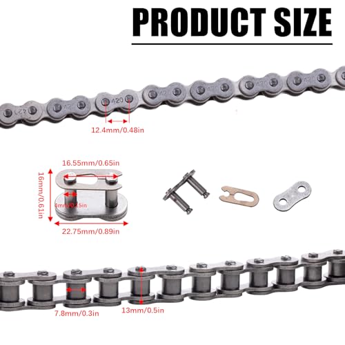 Image of Heavy-Duty 420 Drive Chain - 120 Links for Various 50cc 70cc 90cc 110cc 125cc150cc ATVs, Quads, Go-Karts & Mini Bikes