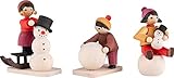 ulmik räuchermann  ULMIK Winterkinder Schneemannbauer 3-teilig gebeizt - 7 cm