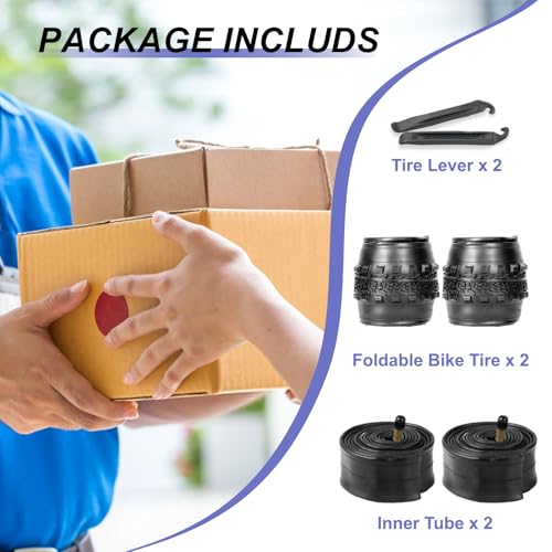 2-Pack Mountain Bike Tires & Tubes Set: 26/27.5/29-Inch