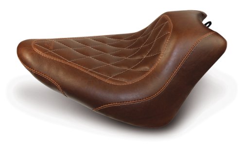 Mustang Motorcycle Seats Wide Tripper? Solo in Distressed Brown with Diamond Stitch