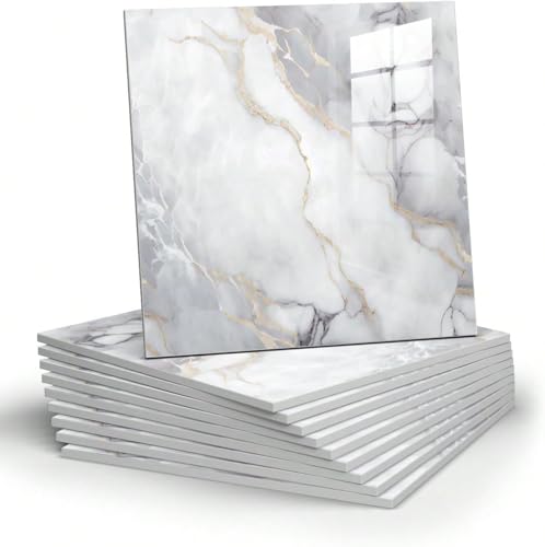 Image of WALLVEAR PE Foam Marble Wall Panel Sheet 60 x 60cm x 3mm | 4 Sq.Ft | 3mm Thickness | Waterproof & Scratch Resistant | Easy Peel & Stick Installation | Living Room, Bedroom, Office & Hotel Decor