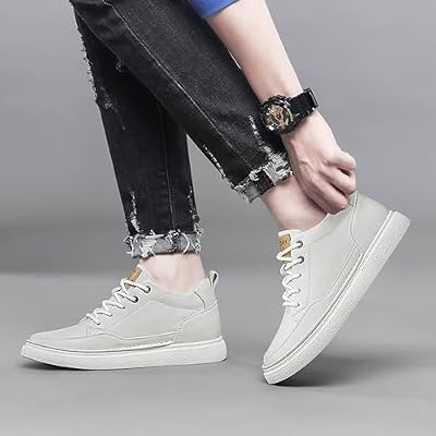 Men's Elevator Shoes Invisible Height Increasing Shoes Premium Leather Fashion Casual Shoes 2.4 Inches Taller Comfortable Walking Shoes for Heel