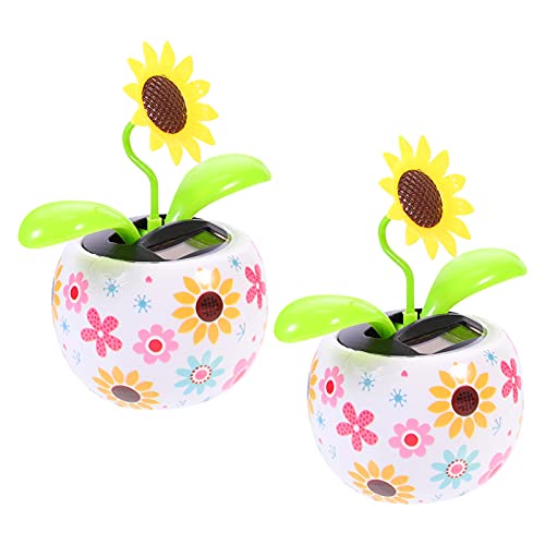 2 Figuras de Baile solares con energía Solar, Flor danzante, Girasol, Juguete de Bailarina oscilante for salpicadero de Coche, decoración de Escritorio de oficina/570/2547