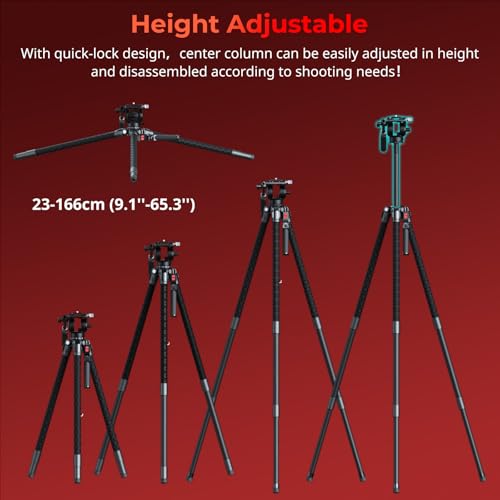 Image of SMALLRIG x Potato Jet TRIBEX SE Hydraulic Aluminum Camera Tripod, with Video Fluid Head, 6kg /13.2lb Load, Max Height 166cm, Professional Video Tripod for Interviews /Wedding /Landscape - 5305
