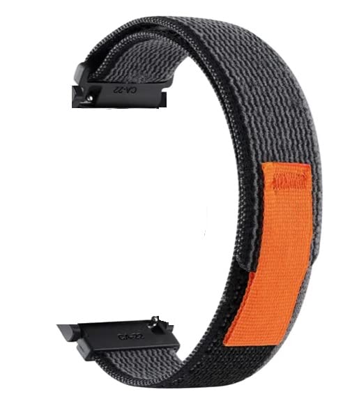MELFO Smart Watch Strap Nylon Loop Compatible with Fire-Boltt Infinity Luxe Bsw150 Smart Watch - Sports Band - (Black, Grey)