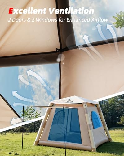 Carpa inflable para camping Abahub con bomba manual y toldo miniatura 4