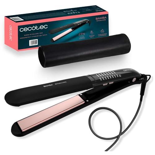 Cecotec Piastra per capelli RitualCare 1200 Titanium Ion Touch. 60 W, rivestimento in titanio, selettore tattile e agli ioni reali, riscaldamento rapido, piastre galleggianti, temperatura