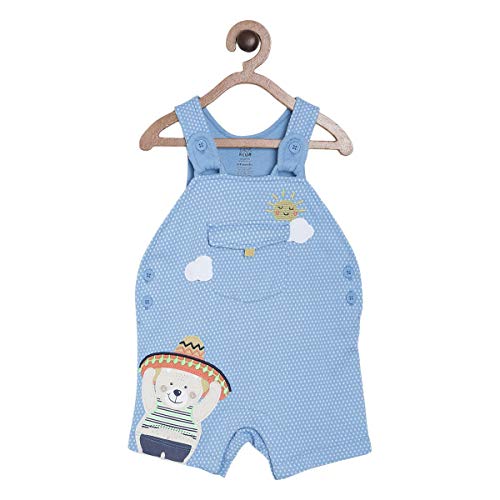 Image of miniklub Boys Red Solid T-Shirt With Dungarees