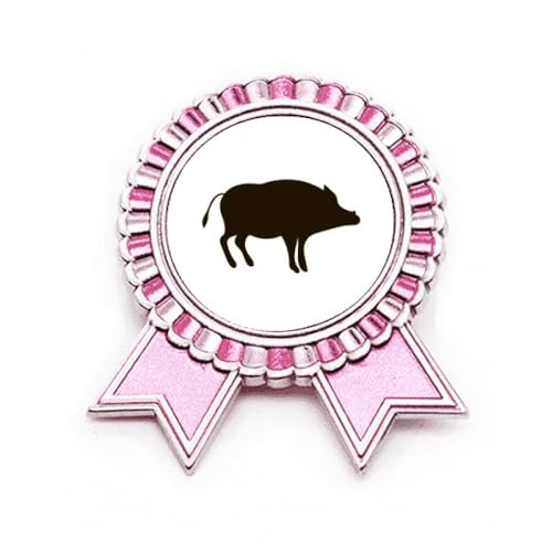 Broche sanglier noir Cute Animal rose en métal taille M pour accessoiriser une veste