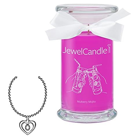 JewelCandle scented candle - Mulberry Mojito Classic | Surprise in Silver Necklace - From Value Up to 250 & # x20AC Cover