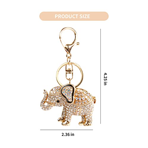 Lucky Elephant Keychain Rhinestone Key Chain for Women Car Purse Handbag Charm3