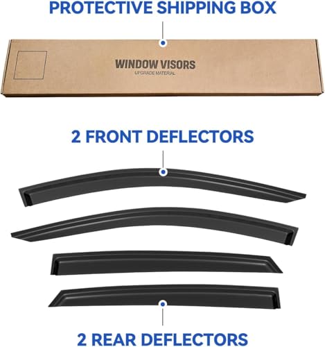 Image of Window Visors Rain Guards for 2018-2023 Honda Accord, Out-Channel Window Vent Wind Deflectors Visors Shades for 18-23 Accord 19 20 21 22