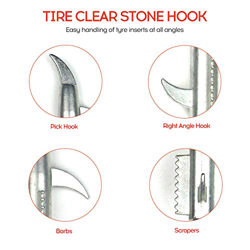 Pneu de carro Transparente Adaskala Stone Hook Limpador de pedra multifuncional Gancho de limpeza de