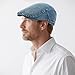 Newsboy Cap for Men Adjustable Flat Ivy Gatsby Cabbie Driving Hat Breathable Denim Cotton Golf Cap (Denim Blue)
