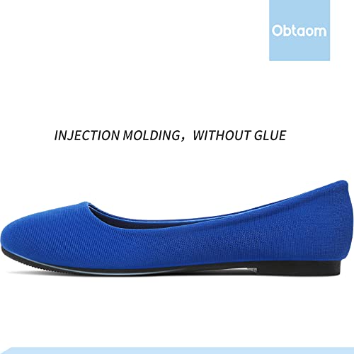 Image of Obtaom Round Toe Women Flat Shoes Slip on Girls Dress Black Ballet Flats