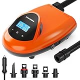 FIVANGIN SUP Pumpe Elektrisch - Elektrische Luftpumpe 20PSI DC 12V Intelligente Hochdruck Pumpe Inflation & Deflation mit Auto-Off-Funktion, 5 Düsen, für Aufblasbares Paddle Board Boote Wassersport