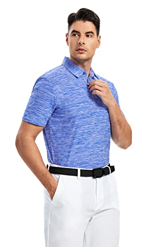 Image of Damipow Premium Golf Shirts for Men Dry Fit Performance Polo Short Sleeve Collared Shirt