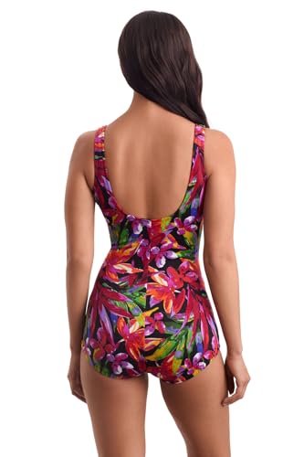 Image of Mimi Flamingo Shape Solver Sport Women's Swimwear Shape Shifter Shirred Front Girl Leg Tank One Piece Swimsuit
