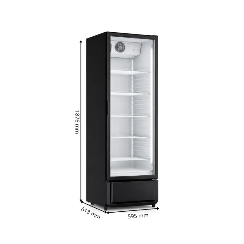 Armoire à Boissons Réfrigérée 380 Litres Noire et Blanche 1 Porte Vitrée