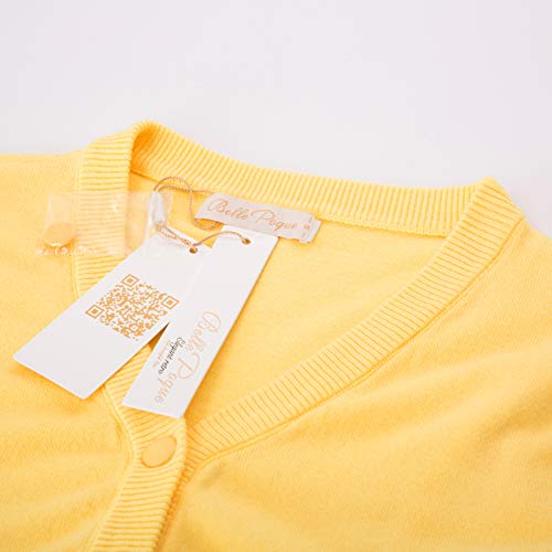 Image of Belle Poque Women's 3 /4 Sleeve Cropped Cardigan Shrugs Button Down Sweater