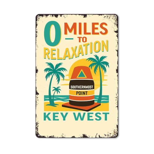 Funny Retro 0 Miles To Relaxation Southernmost Point Key West
