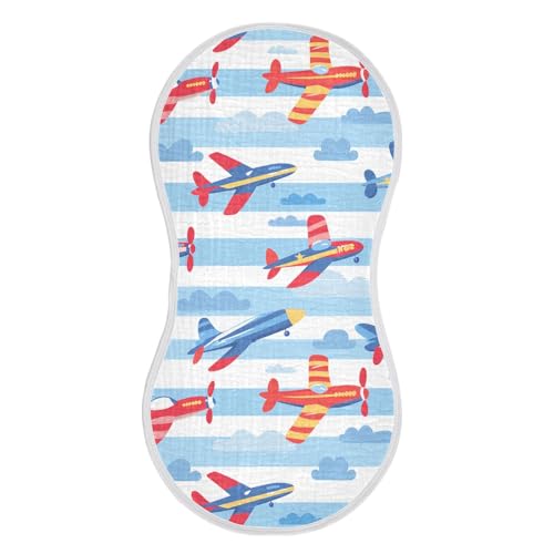 4 Pack Baby Burp Cloths, Soft Absorbent Burping Cloths for Babies, Cotton Milk Spit Up Rags, Large Size for Newborns, Baby Boys and Girls (Cartoon Style Set)