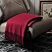 EP Mode 100% Pure Cashmere Throw Blanket for Sofa, Classic Design with Gift Box (Merlot)