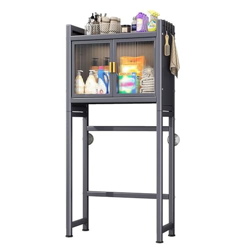 Étagère de rangement machine à laver à 2 niveaux pour optimiser l'espace des toilettes