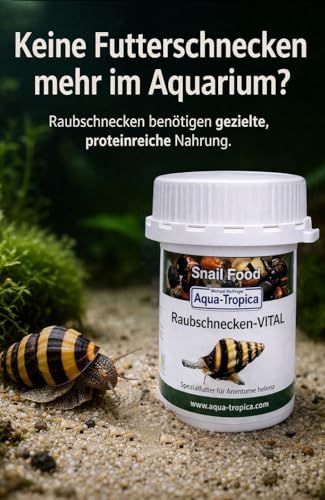 Aqua-Tropica Raubschnecken-VITAL – Spezialfutter für Raubschnecken (Anentome Helena) – proteinreiches Schneckenfutter für Aquarium, artgerechte Ernährung (35 g)