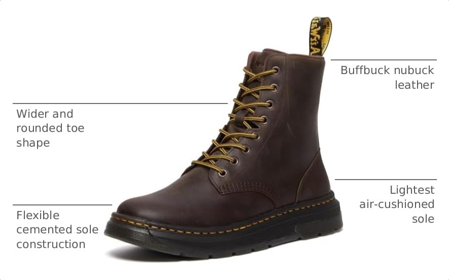Image of Dr. Martens Unisex Crewson Nubuck Leather Everyday Boots
