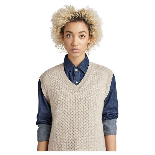 Miniatura 3 de G-Star Raw Structure Loose Knitted Pullunder, Tejidos Para Mujer, Beige Brown Rice D22405-C928-D309 , Xl