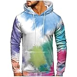 BIISDOST Männer Casual Winter Langarm O Neck Printed Hoodies Sweatshirt Tops Bluse Anzug (Blue, M)