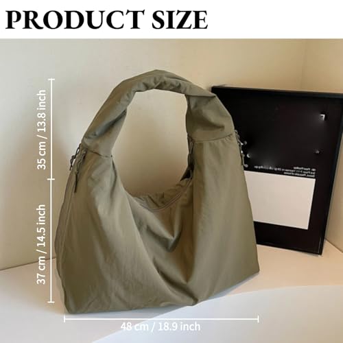 Bolso Tote Slouchy para mujer de nylon grande con bolsillos miniatura 3