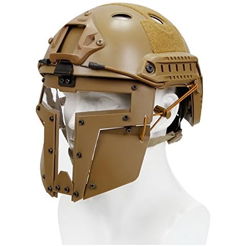 Simways Fast Helmet Mask Full Face Tactical Sparta Stylish Mask Airsoft Paintball Wargame Fancie (Tan) Cover