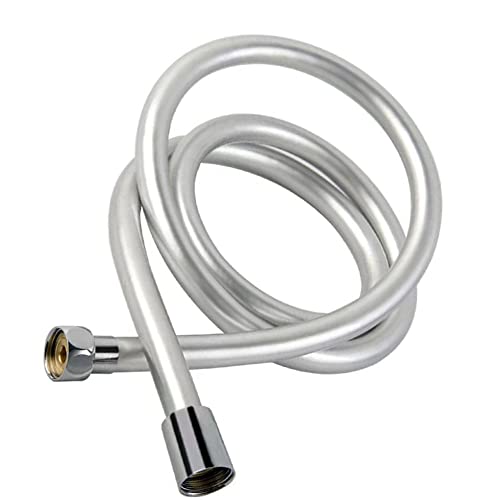Tuyau de douche lisse en PVC de 1,5 m avec double protection anti-torsion et anti-explosion, flexible de douche universel avec double tête en laiton de qualité supérieure Cover