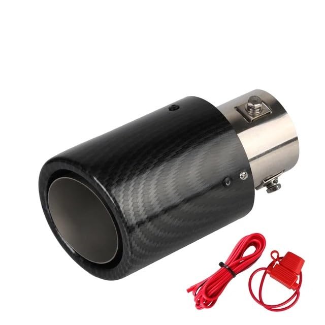 Tuyaux d'échappement voiture 63-65mm universel avec embout de silencieux LED rouge