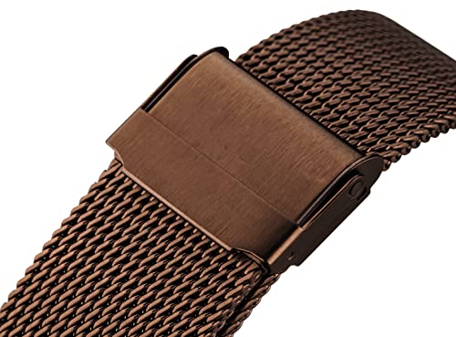 Image of 12mm 14mm 16mm 18mm 20mm 22mm 24mm Mesh Bracelet Stainless Steel Black Blue Golden Rose Pink Silver Brown Watch Band Interchangeble
