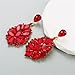 Big Rhinestone Dangle Drop Earrings for Women Shiny Long Crystal Cluster Chandelier Teardrop Statement Earring Elegant Dress Accessories Retro Art Deco Wedding Cocktail Christmas Party Jewelry Gifts (Red)