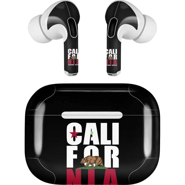 Skinit Decal Audio Skin Compatible with Apple AirPods Pro (2rd Gen, 2022) - Skinit Originally Designed California Black Block Design