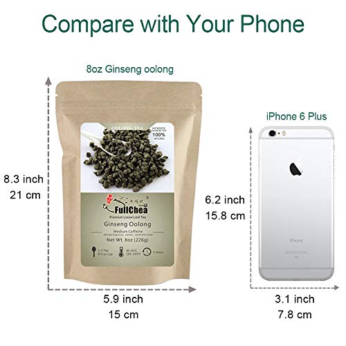 Fullchea - Ginseng Oolong Tea - Oolong Tea Loose Leaf - Imperial Ginseng Tea - Natural Lan Gui Ren - Ren Shen With Unique Aroma And Taste 8Oz / 226G #TOP4