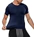 OVIYEGAIN 2 Pack Compression Shirts for Men Short Sleeve Sports Athletic Base Layer Tops Dry Fit Workout Undershirt Yoga Tops