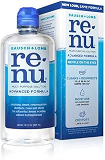 Renu Contact Lens Solution by Multi Purpose Disinfectant Advanced Formula Kills 99.9% Germs, 12 Fl Oz