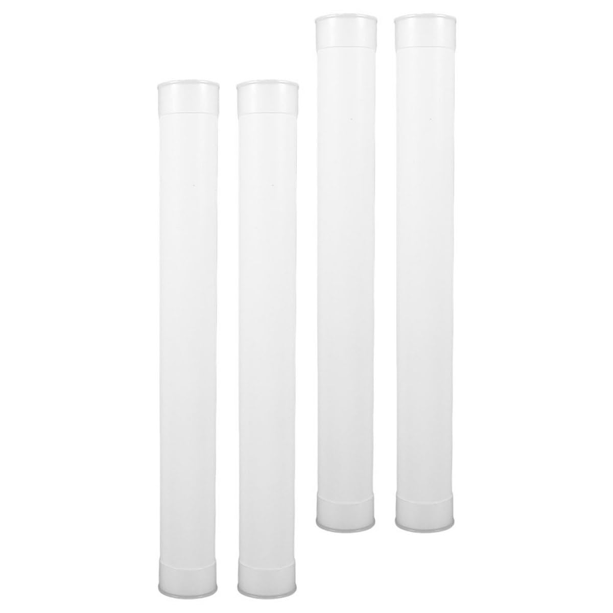 Zestaw 4 Tubi di Stoccaggio Rotondi in Plastica PE 31 cm Lunghezza 5 cm Diametro con Coperchio