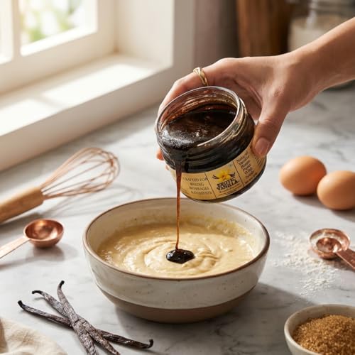 Image of Exotic Vanilla - Pure Vanilla Beans Paste with Seeds 250g - Made with Real Madagascar Vanilla Beans, Rich & Concentrated, Alcohol-Free, Gluten Free, Baking Bean Paste for Ice Creams, Puddings