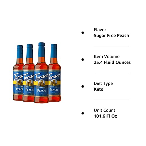 Torani Sugar Free Syrup, Peach, 25.4 Ounces (Pack Of 4) #TOP7