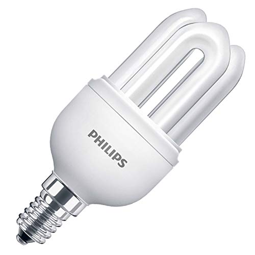 Philips Genie Low Energy Saving Light Bulb 8w & 40W Equivalent SES E14 Screw Cap Fitting 3u Stick 10 Year Lifespan 1 Pack