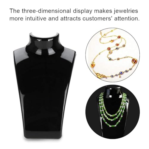 Support pour collier et bague en buste mannequin noir valorisant vos bijoux - 5
